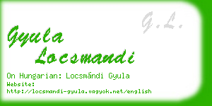 gyula locsmandi business card